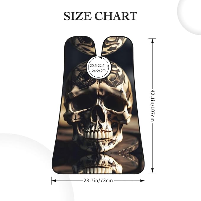 Skull Rock Roll Skeleton Bone Print Beard Bib Apron For Men, Beard Hair Catcher For Men Shaving Trimming,Beard Cape Cloth