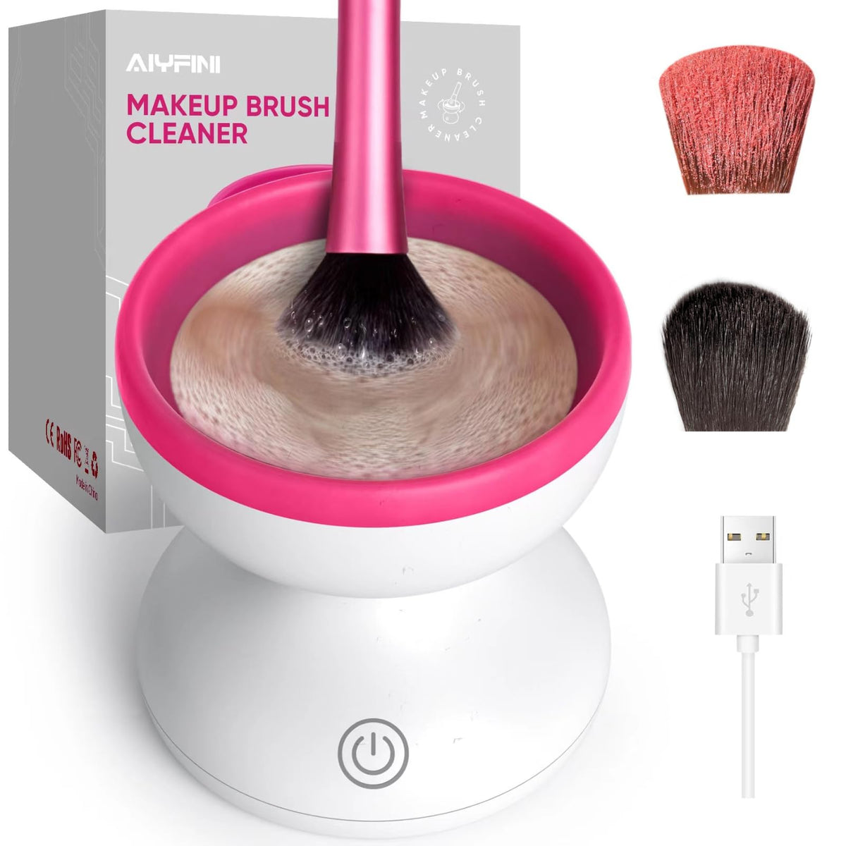 Makeup Brush Cleaner Machine, Powerful Friction Make Up Residue Remover