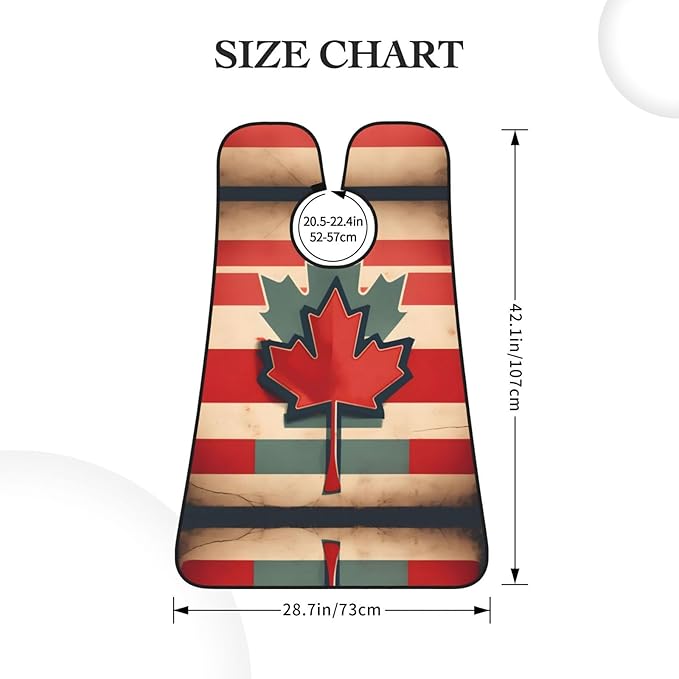 NOUZU Retro Canada Flag Pattern Print Beard Bib Apron For Men, Beard Hair Catcher For Men Shaving Trimming,Beard Cape Cloth