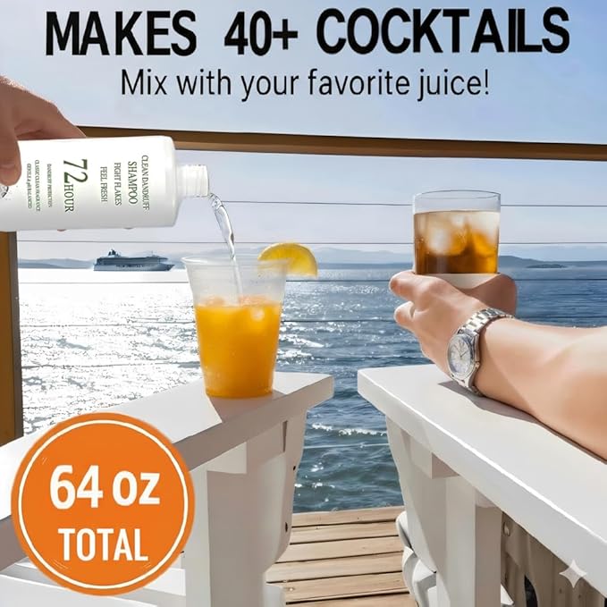 SpareCruise Leak-Proof Empty Shampoo Containers Bottles for Cruise: 64oz | Reusable Plastic Travel Bottles Funnels for Cruise Ships,Travel,Events, Concerts, Beach