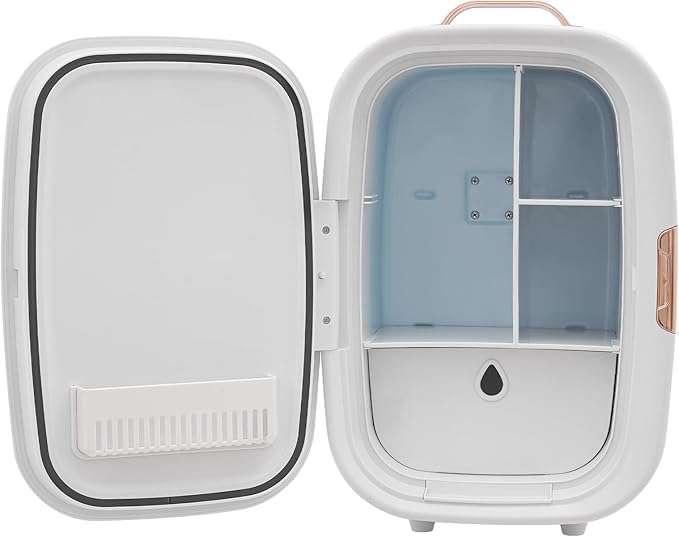 12.68Qt Cosmetic Refrigerator & Warmer, Skincare Fridge with Quiet Technology & Intelligent Temperature Control,Portable Mini Beauty Fridge with Adjustable Shelves for Makeup, Masks, Lipstick (white)
