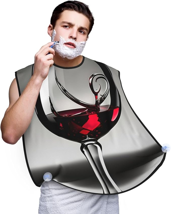 Black And White Marble Texture Print Beard Bib Shaving Apron, Beard Hair Trimming Cape Gift For Dad