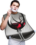 Black And White Marble Texture Print Beard Bib Shaving Apron, Beard Hair Trimming Cape Gift For Dad