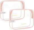 BAGSMART Clear Toiletry Bag 2-Pack TSA Approved Water-Repellent, Nude Pink