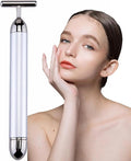 Beauty Bar 24K Gold Facial Massager - Face T Shape Tool for Skin Care Tightening with Ergonomic Design (Silver)