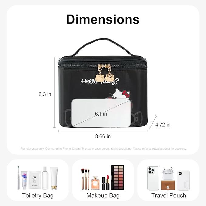 Vimanllie Large Travel Makeup Bag Waterproof Cosmetic Bags,Portable Toiletry Organizer with Handle for Girl,Cute Home Storage for Women