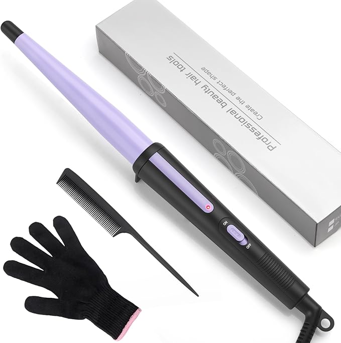 Hair Curling Iron,Curling Wand 0.5-1",210℃ for Classic Curls&Natural Waves
