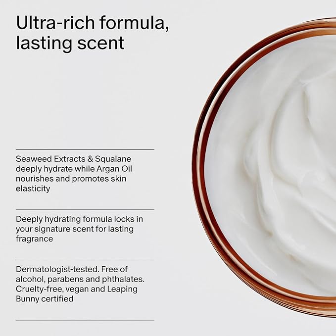 Salt & Stone Body Cream | Hydrating Formula with Seaweed Extracts, Spirulina & Squalane | Deep Hydration, Skin Barrier Support & Healthy Glow | For all Skin Types | Saffron & Cedar 6.7 fl oz