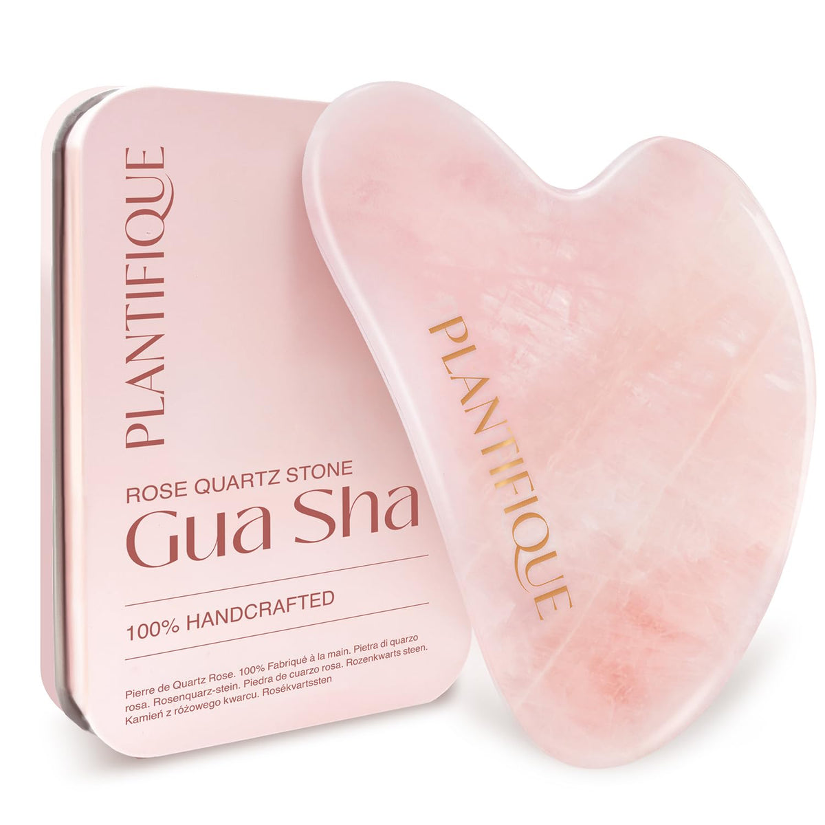 PLANTIFIQUE Jade Gua Sha Facial Tool & Face Roller Set - Giftable Box