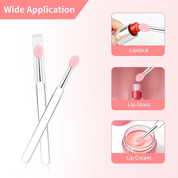 Yoizyfree 12 PCS Silicone Lip Brush - Reusable Lipstick Brush Lip Brushes Makeup Applicator Beauty Tool Kits for Lipsticks,Lip Gloss,Lip Balm