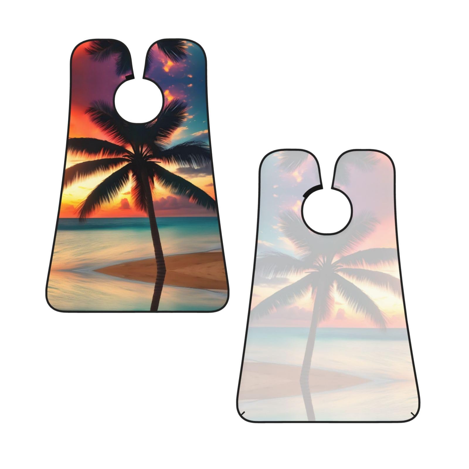YQxwJL Tropical Beach Palm Tree Sunset Print Beard Bib Shaving Apron, Beard Hair Trimming Cape Gift For Dad