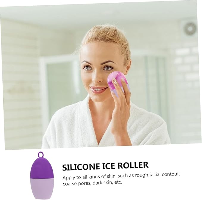 balacoo 3pcs Ice Facial Roller Face Mold for Women Reusable Cold Mask for Face Eye Care Skin Tightening Deep Tissue Massage Skin-Friendly Design for Relaxation