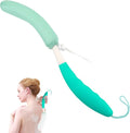 KkaFFe Back Scrubber for Shower，Mesh Sponge Body Shower Brush with Long Handle for Use in Shower Back Scrubber,Back Scrub for Exfoliating Body Scrubber or Shower Brush (Green and Green)