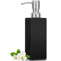 GMISUN Amber Glass Soap Dispenser, Hand Soap Dispenser with Stainless Steel Pump for Bathroom, 12 fl oz/350ml Refillable Dish Dispensers for Kitchen, Modern Liquid Lotion Bottles for Countertop