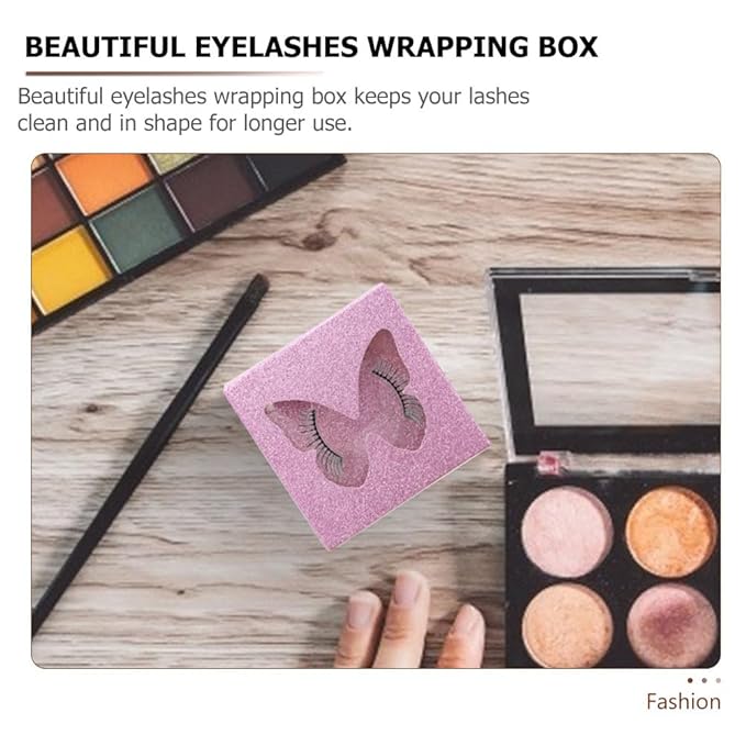 DOITOOL Square Eyelash Box with Lash Tray 10-Pack False Eyelash Cases Compact Storage Organizer 2.83X2.83X0.47 Inch Cosmetic Display for Makeup Lovers