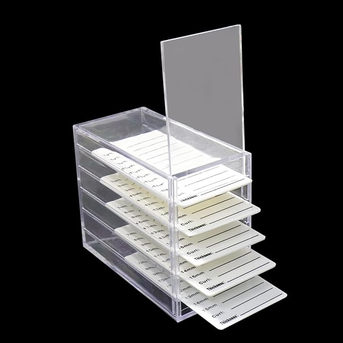 Mekupeu 5 Layer Makeup Organizer Storage Box Clear Eyelash Storage Box Eyelashes Grafting Eyelash Extension Tool (Clear)