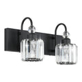 Ralbay Modern Vanity Lights - 2-Light Black Crystal Bathroom Wall Fixtures