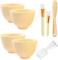 Silicone Face Mask Mixing Bowls - Microwave & Freezer Safe, Non-Stick Esthetician Bowls (Yellow)