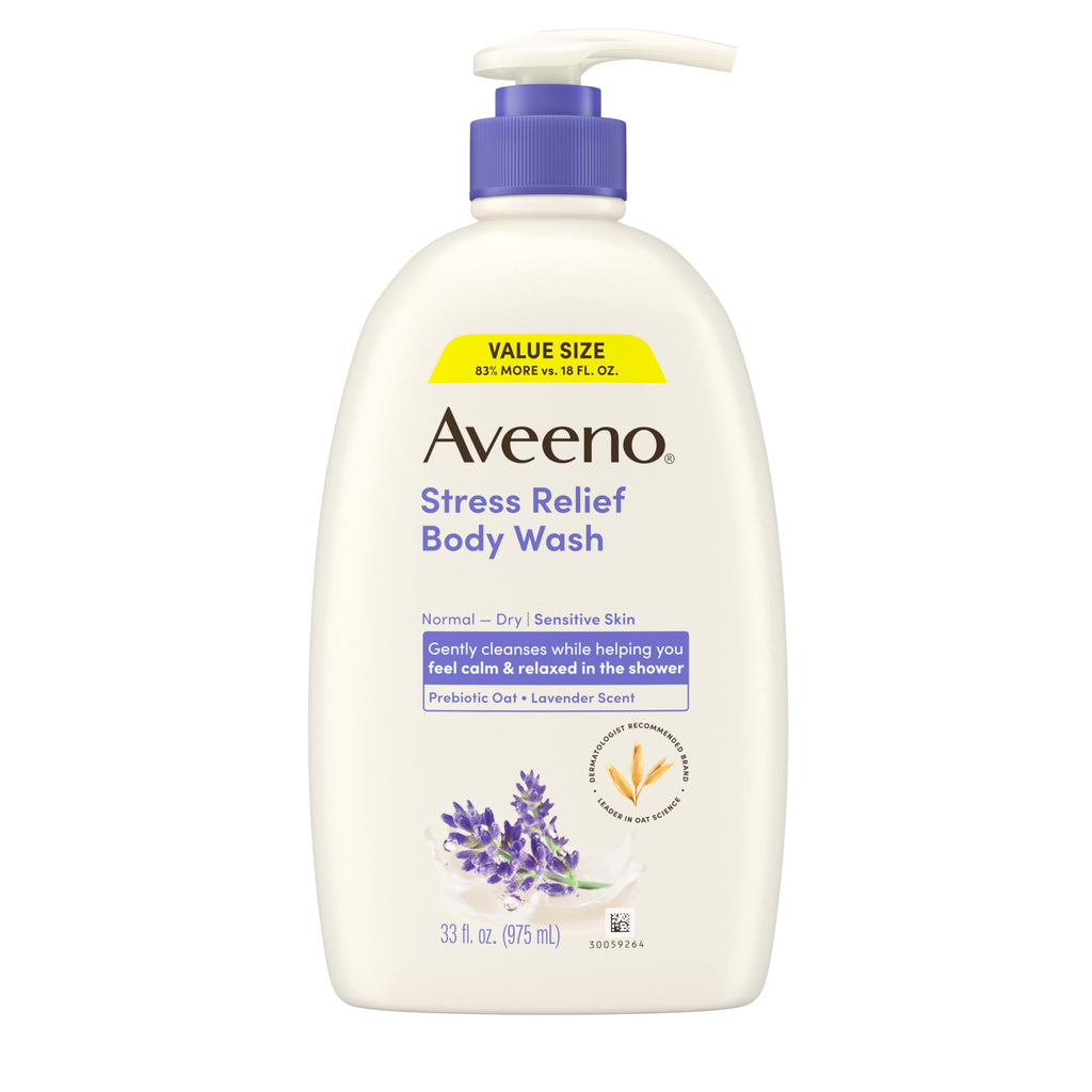 Aveeno Stress Relief Body Wash, Lavender Scent, 33 fl. oz