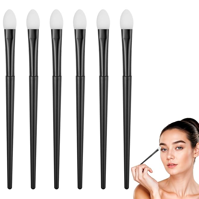 Molain 6 Pcs Silicone Eyeshadow Brush, Makeup Applicator Lip Mask Makeup Brushes Silica gel Makeup Eyebrow Lipstick Brushes Lip Mask Makeup Brushes for Liquid Eye Shadow Applying Cream
