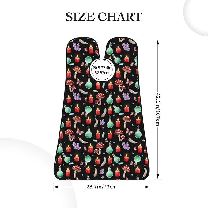 Beard Hair Catcher Bib, Waterproof Non-Stick Grooming Apron for Shaving Trimming, Perfect for Men Dad, Witch Witchy Goth Magic Mushrooms Shave Bib