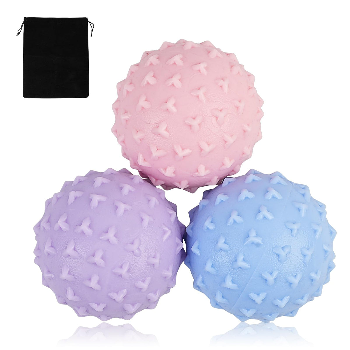 WOVTE Massage Lacrosse Ball for Sore Muscles, Shoulders, Neck, Back, Foot, Body, Deep Tissue, Trigger Point, Muscle Knots, Yoga and Myofascial Release (Pink)