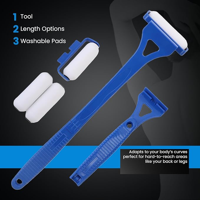 FOREVER GEM Long Handle Lotion Applicator – Flexible Cream Spreader for Back & Body – Apply Sunscreen, Tanning Lotion, or Moisturizer – Washable Pad – Ideal for Seniors, Travel & Gifting