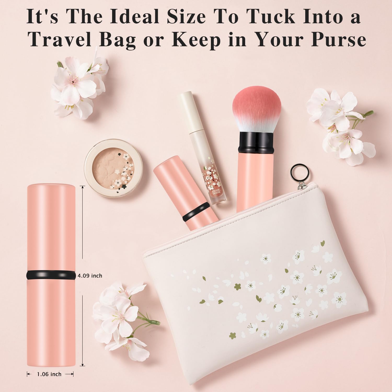 Retractable Makeup Brush, Portable Face Kabuki Makeup Brush
