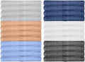 24 Pack Wash Cloths | Multicolour 100% Cotton Extra Absorbent Face Towels | Soft, Quick Dry Washcloths for Bathroom, Spa, Gym, Baby & Travel (24 Packs (12x12))