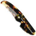 Giorgio G87 Small Fine Tooth Folding Mustache and Beard Comb for Men - Handmade, Saw-cut, Hand Polished Pocket Styling Combs for Everyday Grooming and Hair Care Tokyo (4.5")