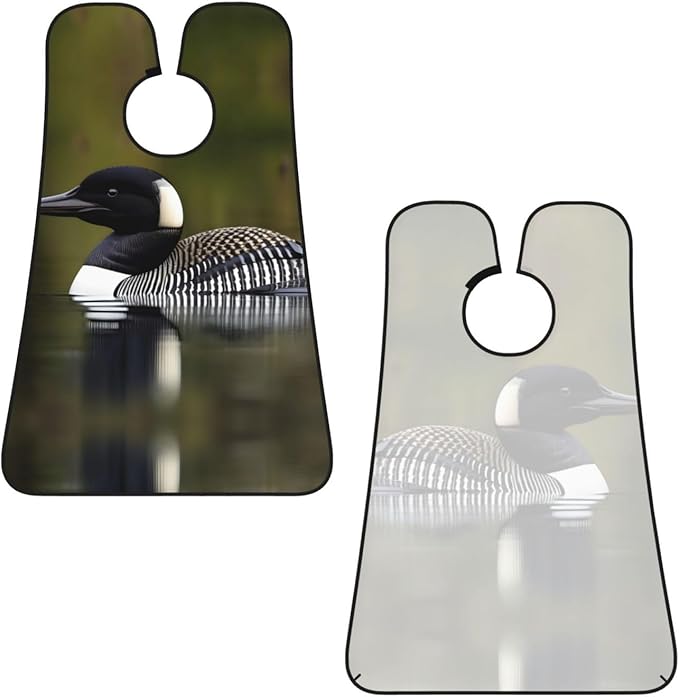 Loon Nature Bird Print Beard Bib Shaving Apron, Beard Hair Trimming Cape Gift For Dad