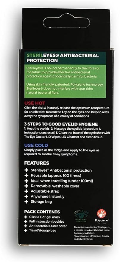 The Eye Doctor Click & Go – Instant Reusable Gel Pack Hot Eye Compress for Dry Eye, Blepharitis and MGD Treatment – Use The Eye Mask Anywhere Instantly, no Need to Microwave