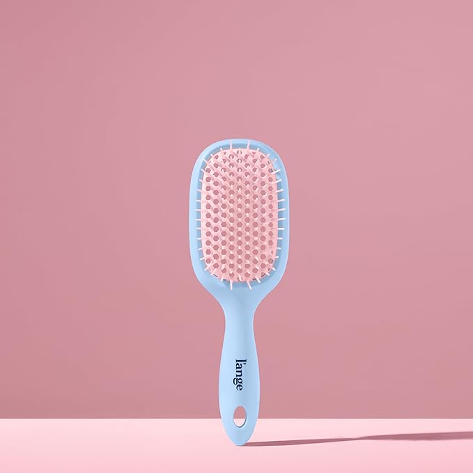 L'ANGE HAIR Detangling Vented Brush | Flexible Bristles for Wet or Dry Hair | Gentle Glide to Reduce Breakage | Ergonomic Shower Brush | Great for All Hair Types & Sensitive Scalps (Blue)
