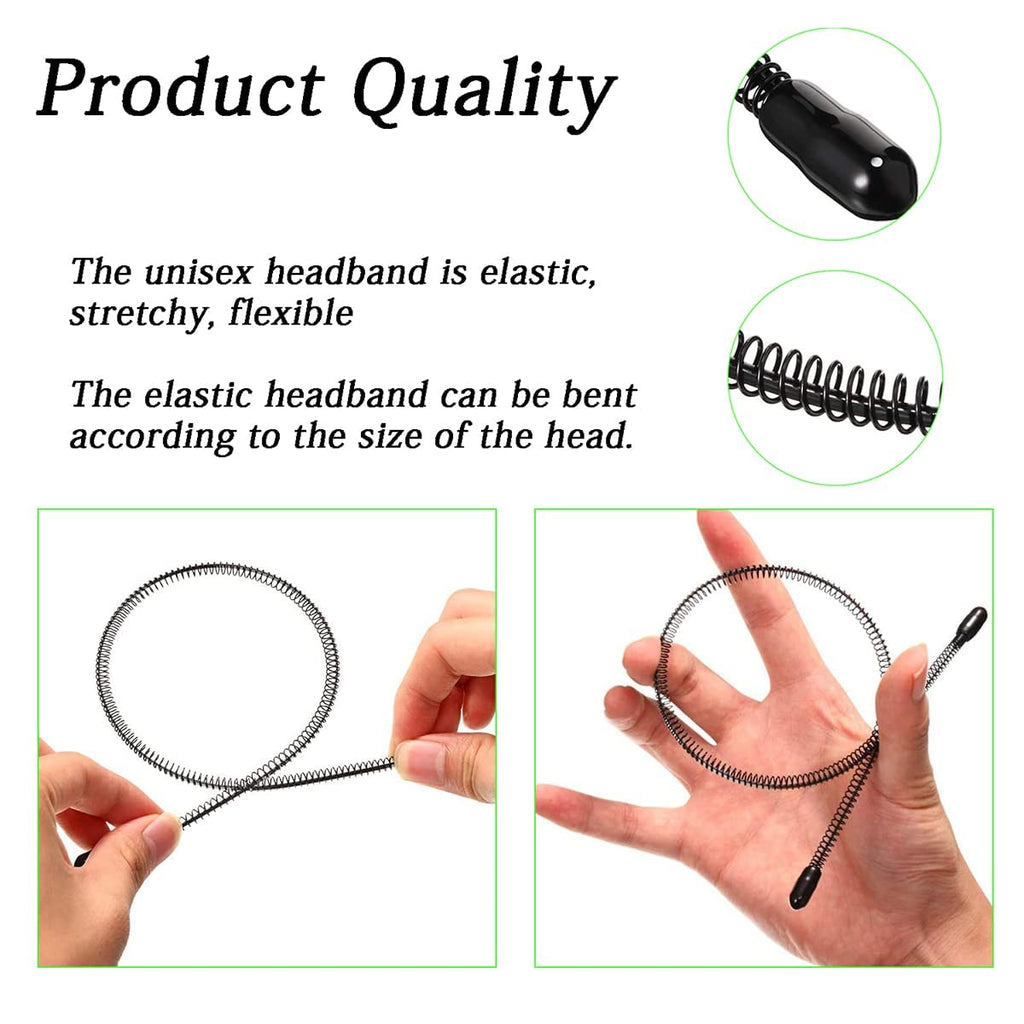 Metal Headband for Men, Zigzag Wire with Teeth, Non-Slip Adjustable 6 Pack