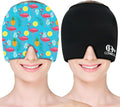 Migraine Relief Cap, Soothing Headache Ice Face Mask Products, Hot and Cold Therapy, Migraine Headache Relief Cap for Migraine, Sinus, Puffy Eyes, Tension, Stress and Hangover (Black+Blue2)