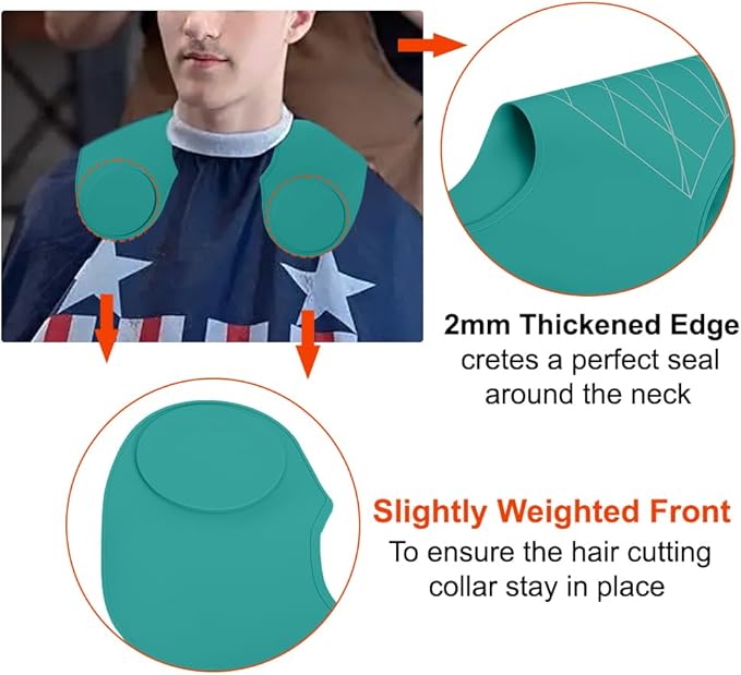 Derkerry Silicone Hair Cutting Guide Collar Waterproof Cutting Mat - Blue