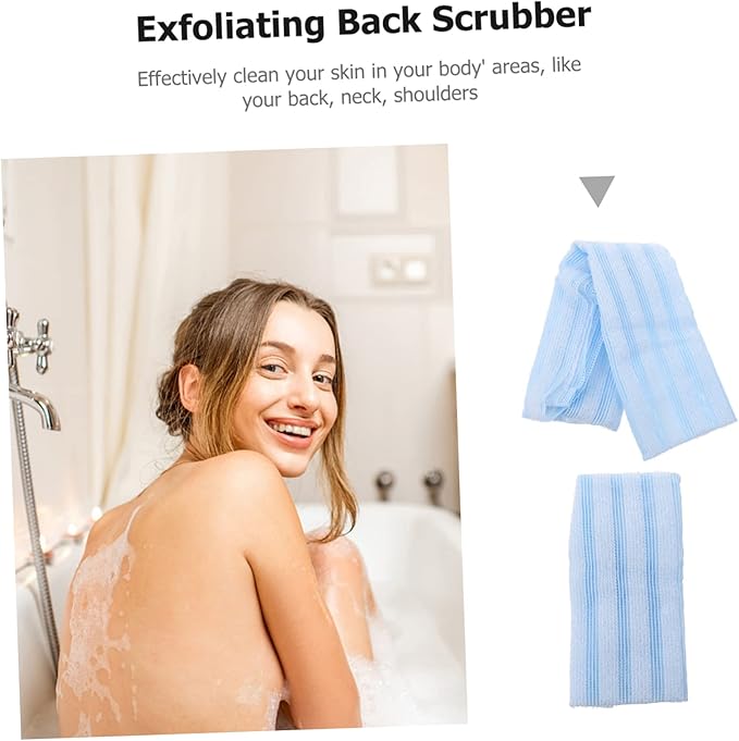 VICASKY Portable Back Scrubber Towel Exfoliating Dual-Sided Bath Wash Cloth for Body Cleaning Straps for Comfortable Massage for Daily Use