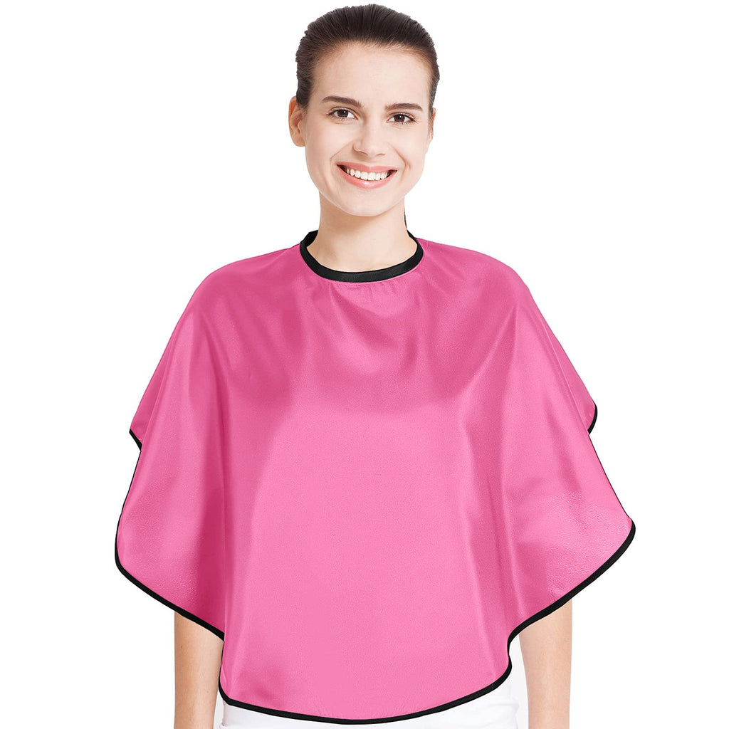 Geyoga Short Makeup Cape for Women Men Mini Haircut Cape for Artist Shampoo Beauty Salon Artist Styling(Pink)