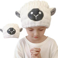 LCBD Microfiber Hair Towel Wrap for Kids, White Sheep Dry Hair Cap Suck Water, Absorbent Quick Girls Boys Hair Drying Towel, Lightweight Bouncy Hat Headscarf