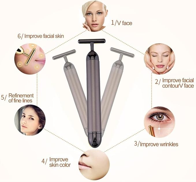 SIXIUMIE Beauty Bar Gold Face Massager for Skin Care T-Shape Facial Massager Tools Face Lifting