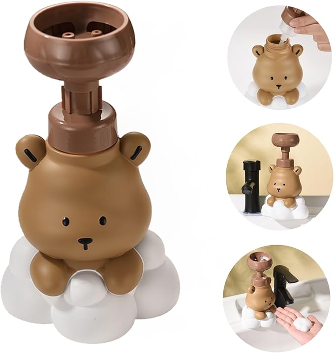 1 Pc Bear Paw Foam Soap Dispenser Cartoon Shaped Pump Bottle Refillable Hand Sanitizer Dispenser for Bathroom Kitchen Shampoo Lotion