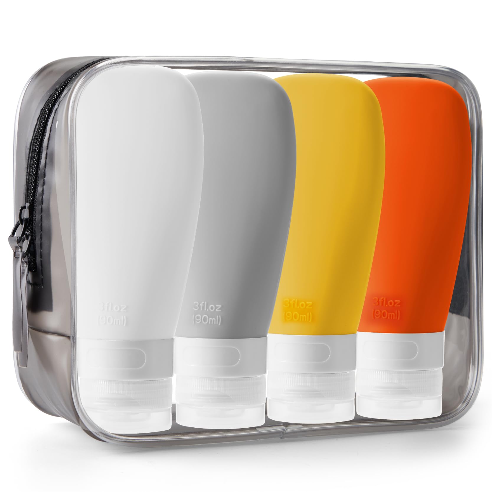 INSFIT Travel Bottles for Toiletries, TSA Approved 3oz Leak Proof Travel Size Toiletries, BPA Free Refillable Travel Essentials for Shampoo Body Wash Lotion