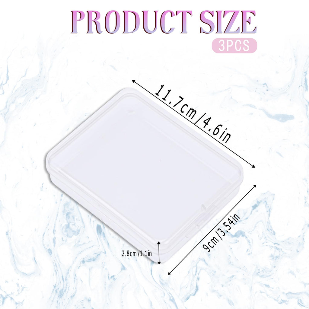3-Piece Portable Travel Pad Holder - Bathroom Vanity Countertop Storage Organizer - Cotton Ball & Swab Dispenser - Transparent