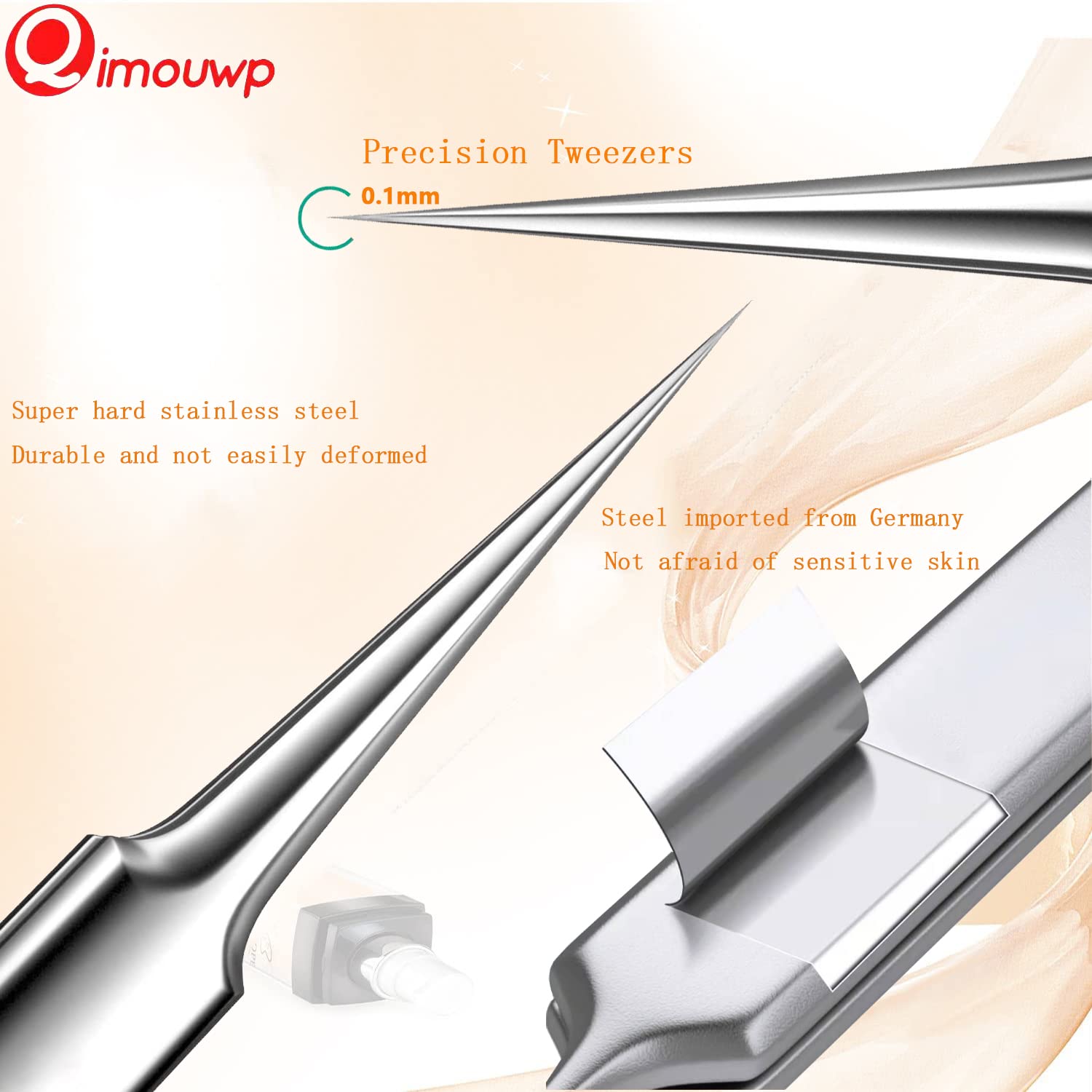 16 Pcs Pimple Popper Tool Kit, Blackhead Remover Tools, Comedone Extractor Whitehead Zit and Cyst Acne Removal Kit, Professional Stainless Steel Tweezers for Eyebrows, Beauty Tools for Face Nose