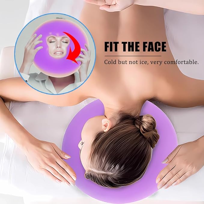 OULIGET Silicone Face Massage Pillow,SPA Beauty Face Relax Headrest,Salon Skin Care Soft Overlay Travel Head Support,Purple