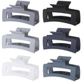 Sisiaipu 6 Pack Hair Clips, 3.5 Inch Medium Hair Claw Clips for Women and Girls - Grey