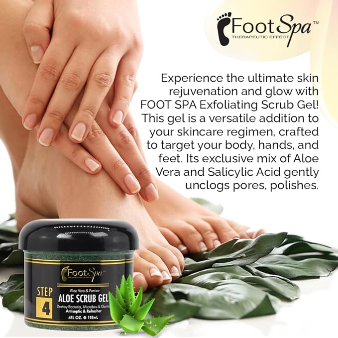 FOOT SPA Callus Remover Exfoliating Scrub Gel – Pumice & Salicylic Acid Dual-Action Formula for Feet, Hands, Elbows & Knees | Sulfate-Free, Cruelty-Free | Salon & At-Home Use | 4 oz