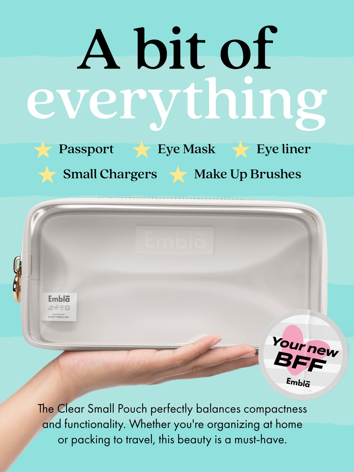 Makeup Bag for Women, Travel Cosmetic Organizer, Waterproof Toiletry Pouch