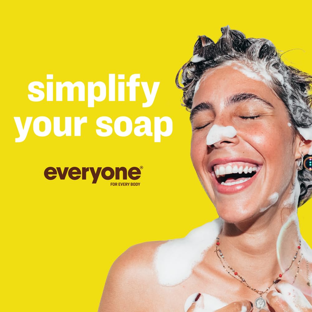 Everyone 3-in-1 Soap Body Wash, Bubble Bath, Shampoo, Travel Size, 2 Ounce (Pack of 12), Coconut and Lemon, made with Essential Oils for Men and Women
