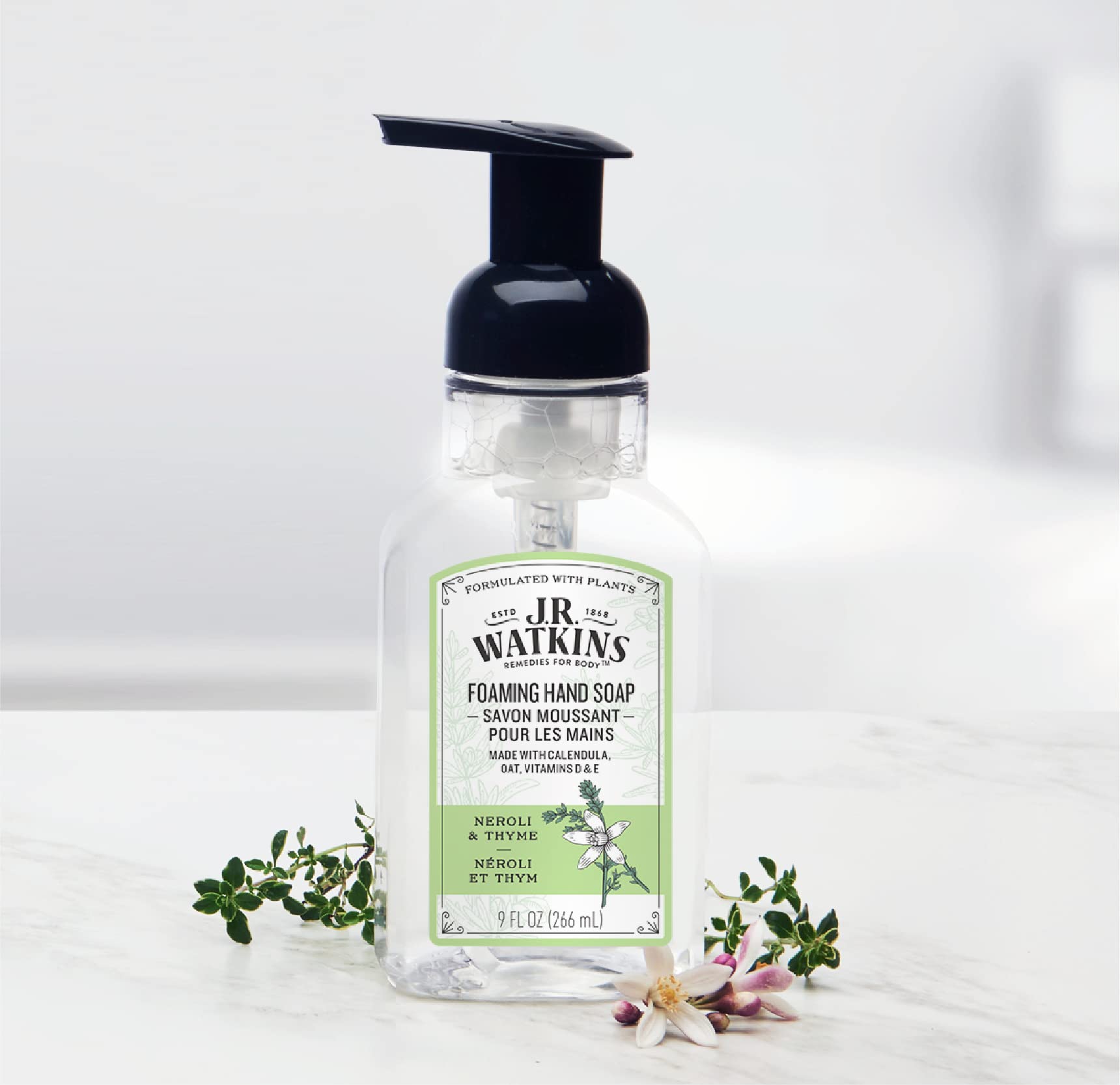 J.R. Watkins Foam Hand Soap Dispenser 3 Pack, Neroli & Thyme, 9 fl oz